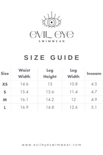 Men's Size Guide - Evil Eye Swimwear